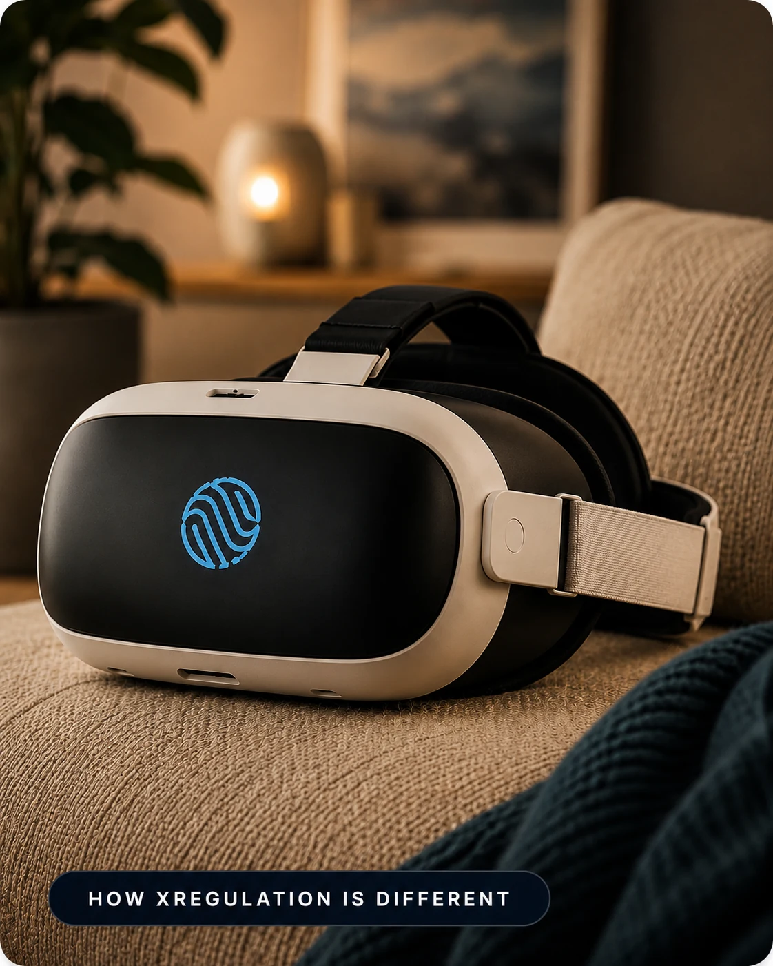 Oculus-style XRegulation VR headset used for nervous system training